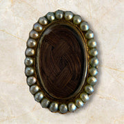 Victorian Era Mourning Brooch in 14K Gold with Pearls