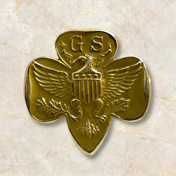 10K Yellow Gold Vintage 1940s Scout Eagle Brooch