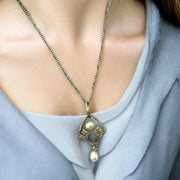 Antique 10K Yellow Gold and Pearl Pendant