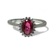 Sophisticated 14K White Gold Red Gemstone Jewelry Collection