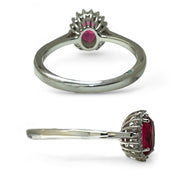 Sophisticated 14K White Gold Red Gemstone Jewelry Collection