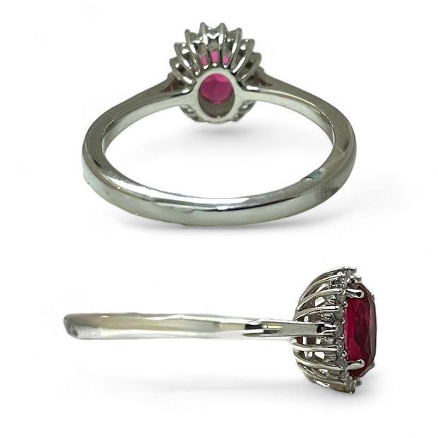 Sophisticated 14K White Gold Red Gemstone Jewelry Collection