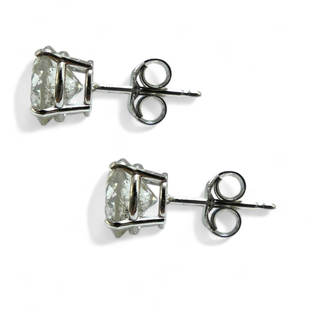 14K White Gold Brilliant Diamond Stud Earring