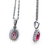 Sophisticated 14K White Gold Red Gemstone Jewelry Collection