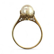 Vintage 14K Yellow Gold Mikimoto Pearl Ring