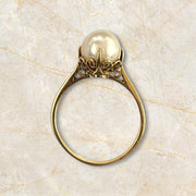 Vintage 14K Yellow Gold Mikimoto Pearl Ring