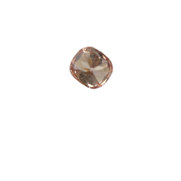 GIA Certified 0.11ct Fancy Brownish Orangy Pink Cushion Natural Diamond