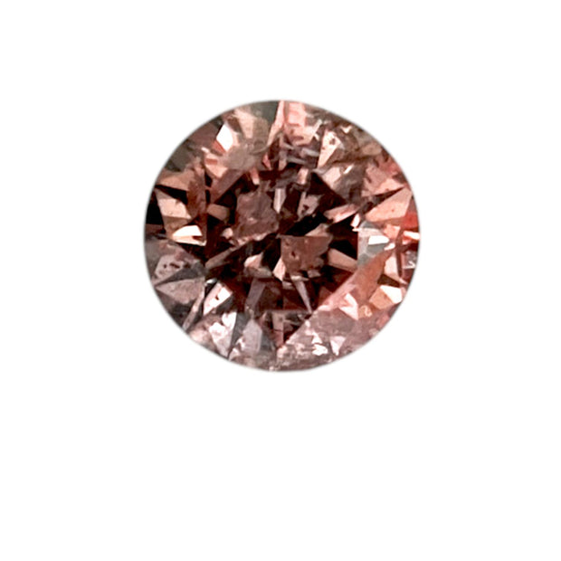 GIA Certified Fancy Brownish Orangy Pink 0.11ct Natural Round Diamond