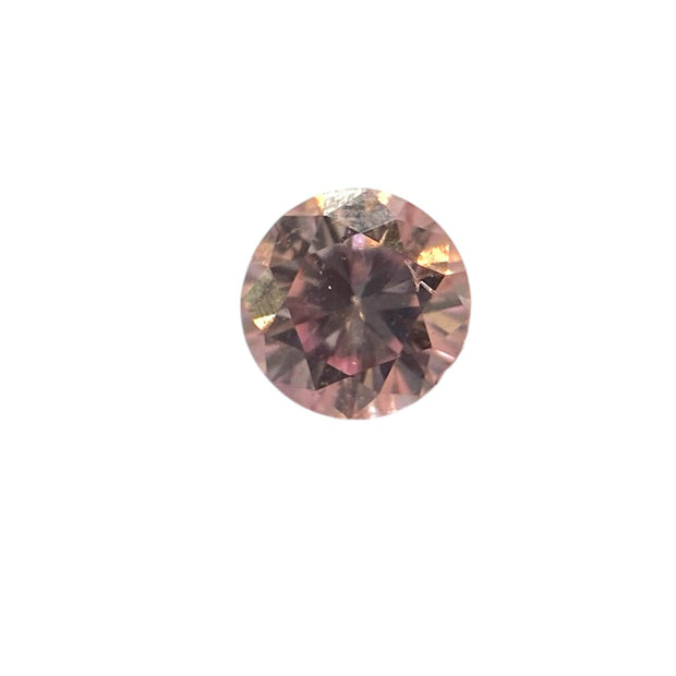 GIA Certified 0.10ctw Fancy Orangy Pink Natural Round Loose Diamond