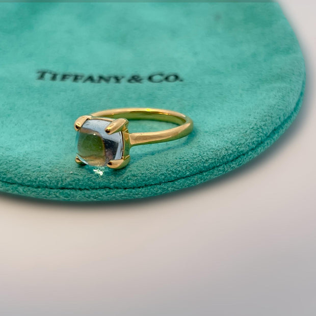 Tiffany & Co. Designer Paloma Picasso Aqua 18k YG Ring