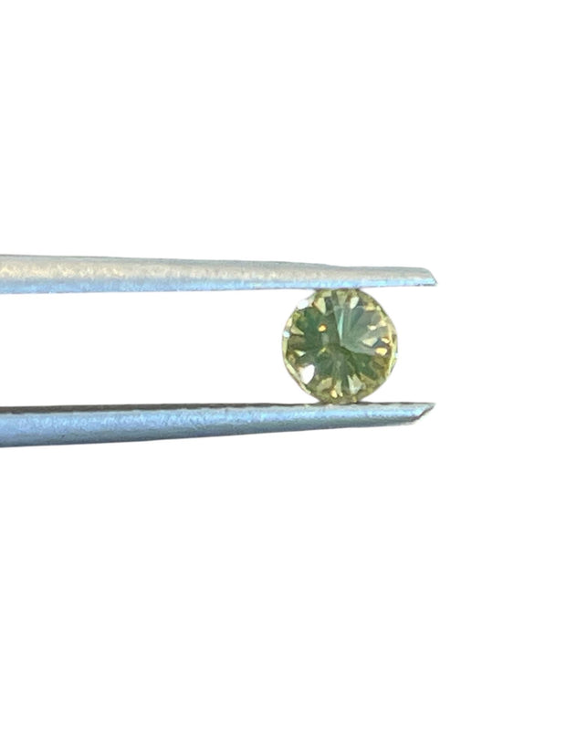 GIA Certified 0.35ct SI1 Fancy Intense Greenish Yellow Round Natural Diamond