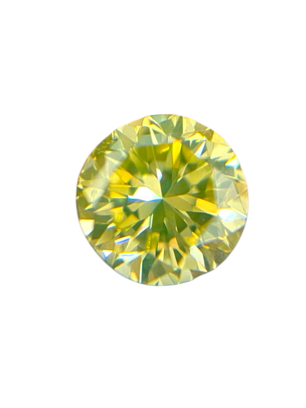 GIA Certified 0.35ct SI1 Fancy Intense Greenish Yellow Round Natural Diamond