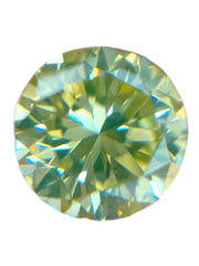 GIA Certified 0.35ct SI1 Fancy Intense Greenish Yellow Round Natural Diamond