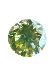 GIA Certified 0.35ct SI1 Fancy Intense Greenish Yellow Round Natural Diamond