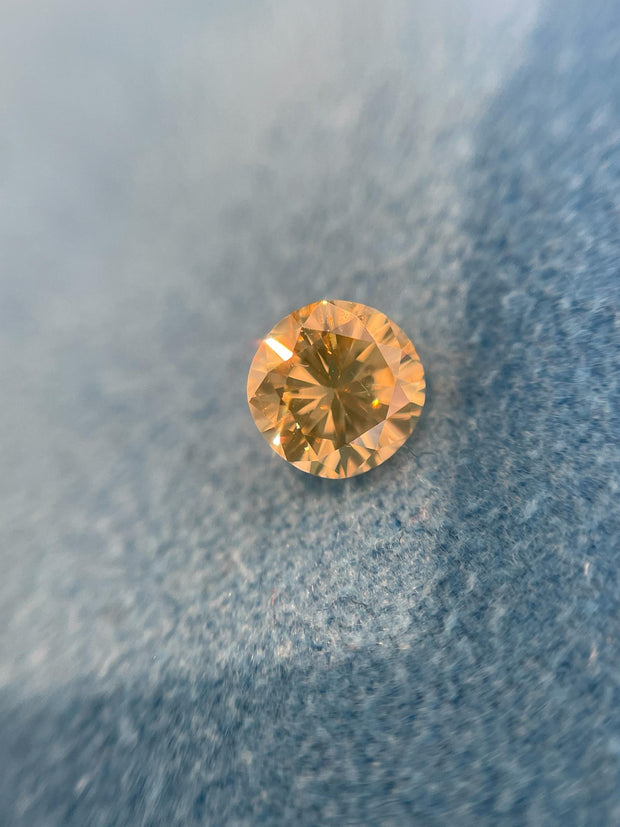 GIA Certified 0.45ct Fancy Yellow Round SI1 Natural Diamond