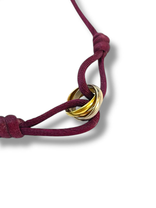18k Multicolor Gold Cartier Trinity Cord Bracelet