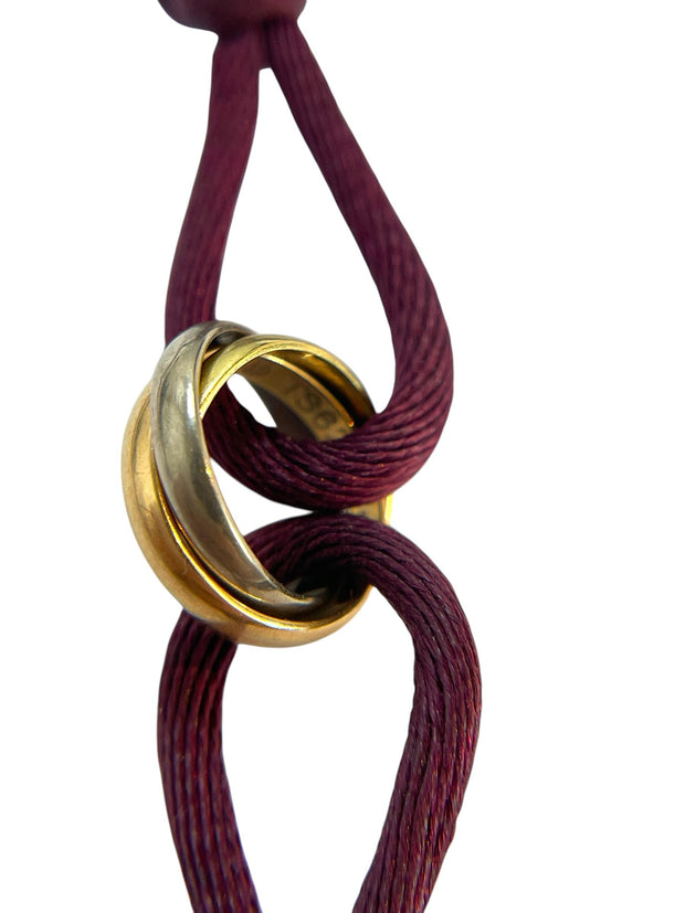 18k Multicolor Gold Cartier Trinity Cord Bracelet