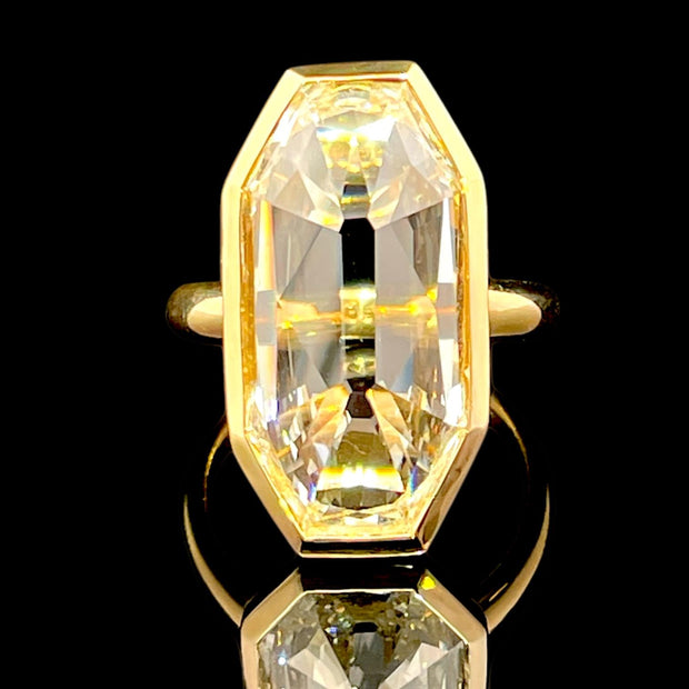 IGI Certified 18k Yellow Gold 7.36ct Diamond Ring