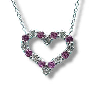 TIFFANY & CO. Platinum Pink Sapphire and Diamond Heart Pendant