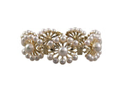Mikimoto Yellow Gold 7 Floral Pearl Section links Bracelet
