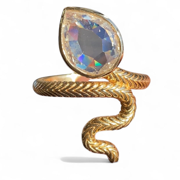 18k Yellow Gold GIA Certified 2.20ct Natural Diamond Serpent Ring
