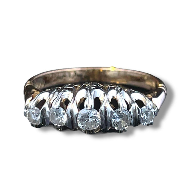 18k Yellow Gold & Platinum Diamond Ring