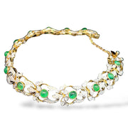 18k Yellow Gold Exquisite Emerald and Diamond Bracelet