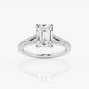 Classic Solitaire Engagement Ring - Emerald Lab Grown Diamond - 4 & 5 Carat