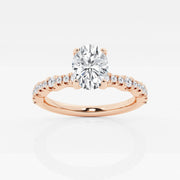 Lab-Grown Oval Diamond Station Engagement Ring 1.00 - 3.50 Total Carat Weight