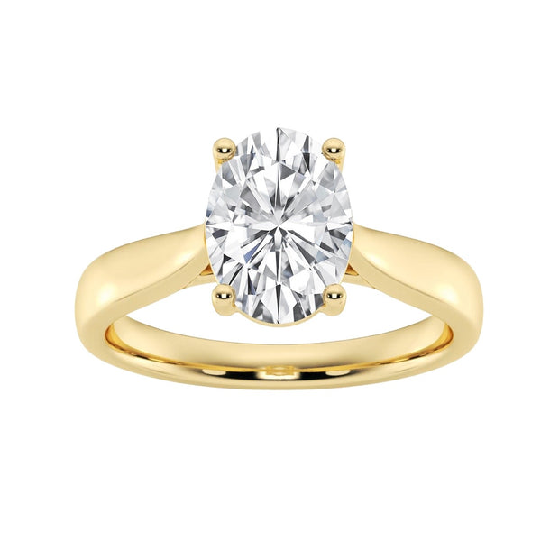 Trellis Solitaire Engagement Ring - Oval Lab Grown Diamond - 0.50 - 2 Carat