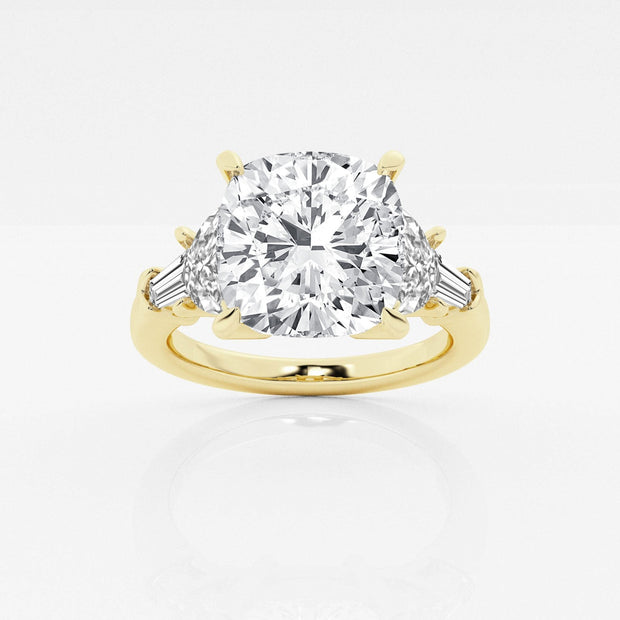 6.55 Total Carat Weight Cushion Lab Grown Diamond Engagement Ring
