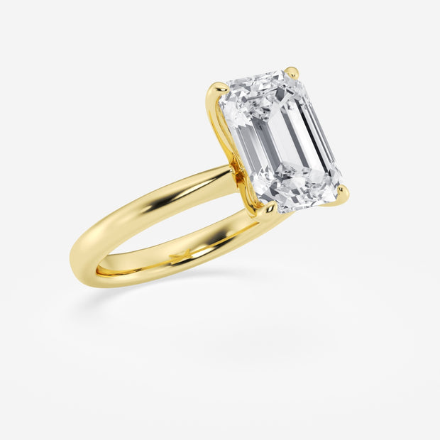 1 - 5 Carat Emerald Lab Grown Diamond Petite Solitaire Engagement Ring