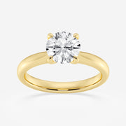 1 - 5 Carat Round Lab Grown Diamond Petite Solitaire Engagement Ring  14k Gold