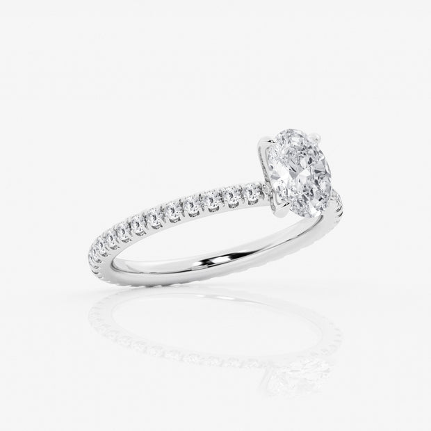1.5 - 3.5 Total Carat Weight Oval Lab Grown Diamond Eternity Engagement Ring