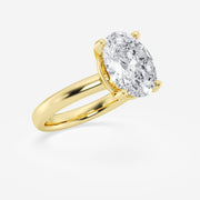Classic Solitaire Engagement Ring - Oval Lab Grown Diamond - 4 & 5 Carat