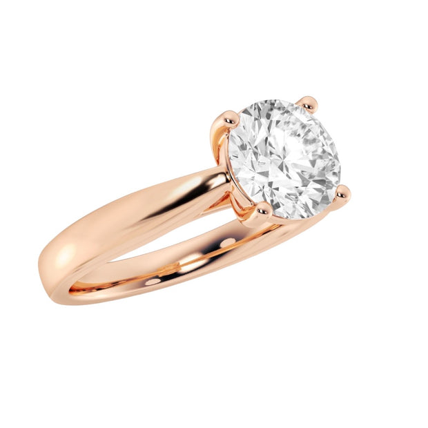 Trellis Solitaire Engagement Ring - Round Lab Grown Diamond - 0.50 - 2 Carat