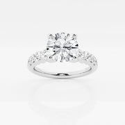 1.50 - 3.50 Total Carat Weight Round Lab Diamond Graduated Side Stone Engagement Ring