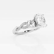 Swirl Design Oval Lab Grown Diamond Engagement Ring 1.25 - 3.60 Total Carat Weight