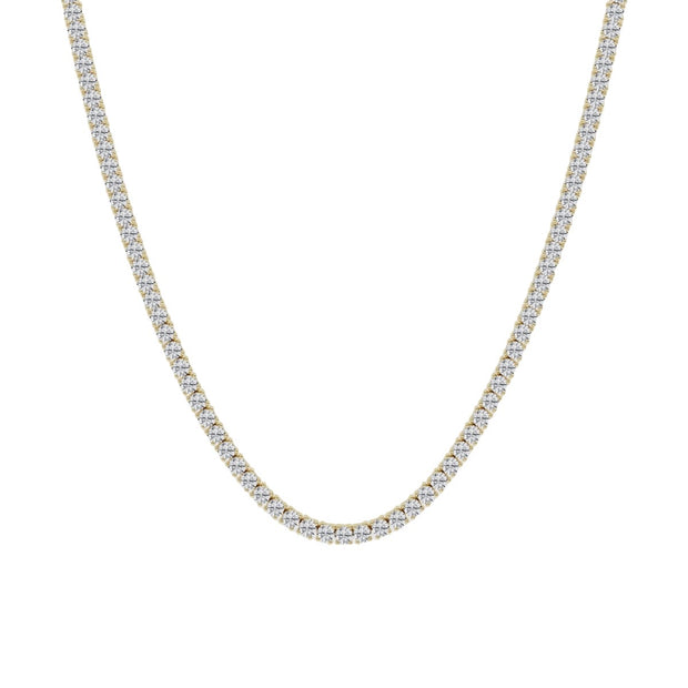 Lab Created Round Diamond Straight Tennis Necklace - D,E,F Color, VS Clarity