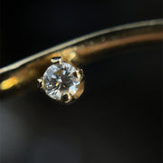 14k Yellow Gold Diamond Wishbone Pin