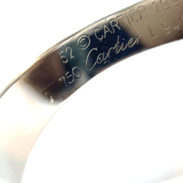 Cartier 18k White Gold Vintage 1990s Peridot Tank Ring