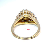 14K Yellow Gold Natural Diamond Cluster Ring