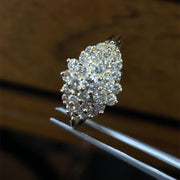 14K Yellow Gold Natural Diamond Cluster Ring