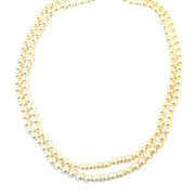 Glamorous Cultured Pearl Double Strand Necklace with 14k Yellow Gold Clasp
