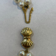 Glamorous Cultured Pearl Double Strand Necklace with 14k Yellow Gold Clasp
