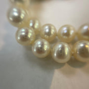 Glamorous Cultured Pearl Double Strand Necklace with 14k Yellow Gold Clasp