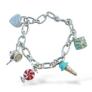 Tiffany & Co. Sterling Silver 925 Multiple Charms link Bracelet