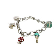 Tiffany & Co. Sterling Silver 925 Multiple Charms link Bracelet