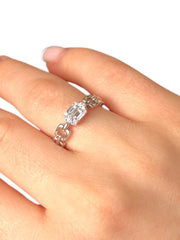 Chain Link Diamond Cluster Ring