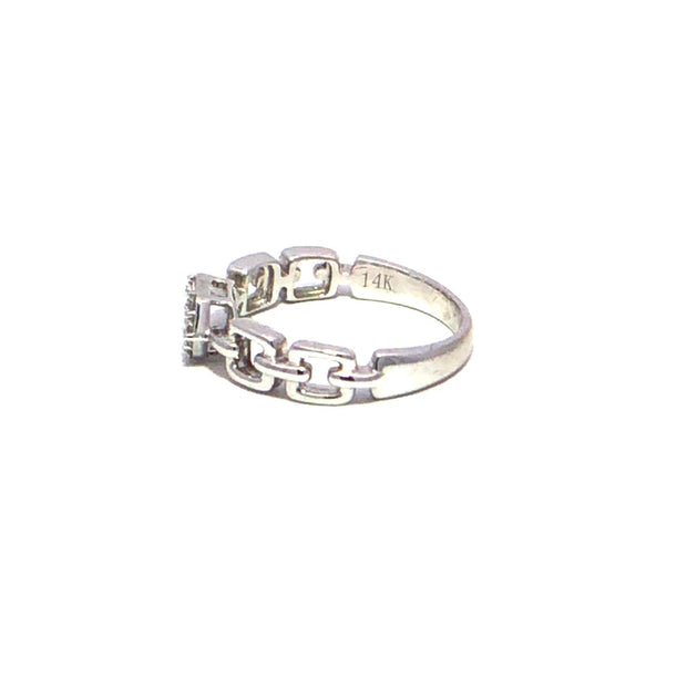 Chain Link Diamond Cluster Ring